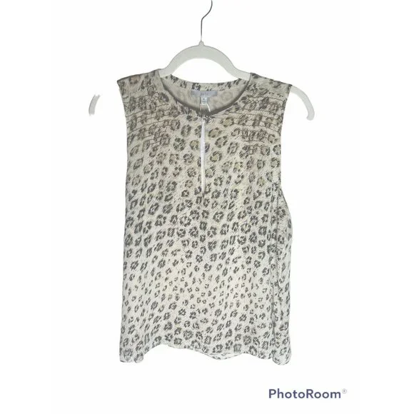 Joie Leopard Print 100% Silk Smocked Corie Keyhole A-line Blouse NEW W/TAG $228 - Picture 4 of 11
